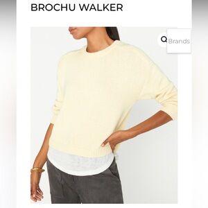 Brochu Walker Corbin Sweater Yellow Zest Knit Pullover Size XS